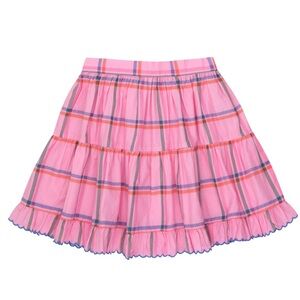 TINYCOTTONS Pink Tiered Plaid Skirt